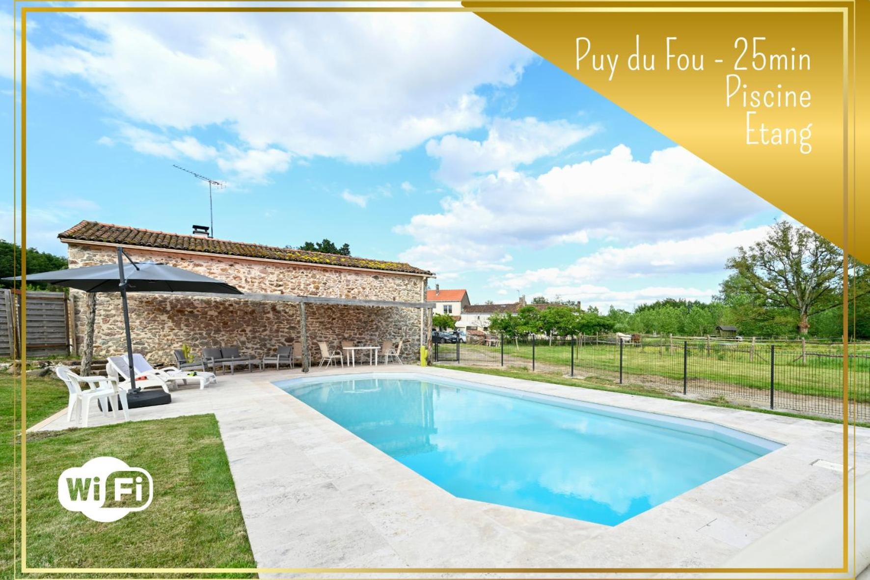 L'Evasion En Pierre Piscine Et Etang Prive Villa Sevremoine Luaran gambar